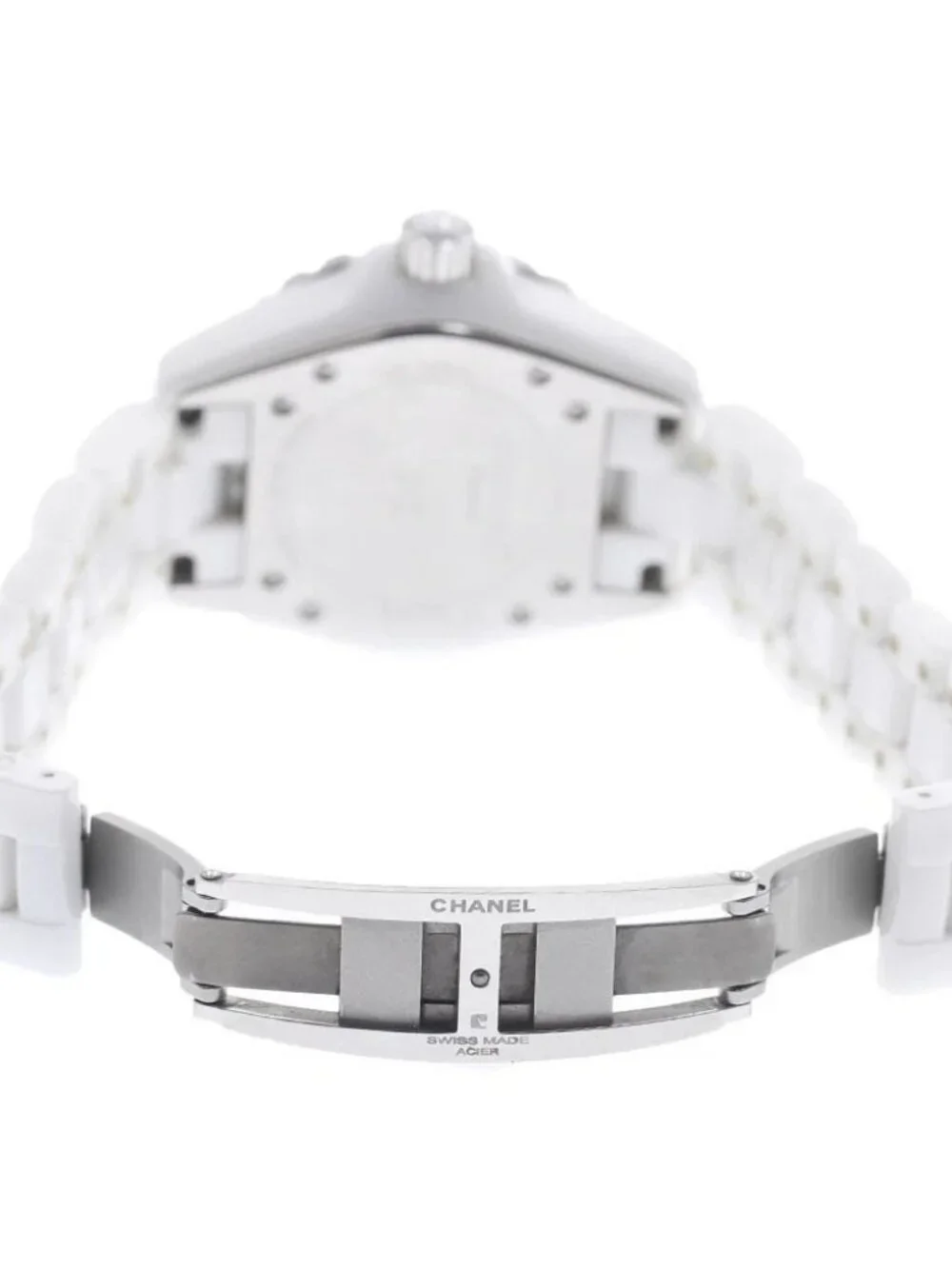 CHANEL J12 H1628 White ceramic 12P diamond white Dial Quartz Ladies Watch_956587